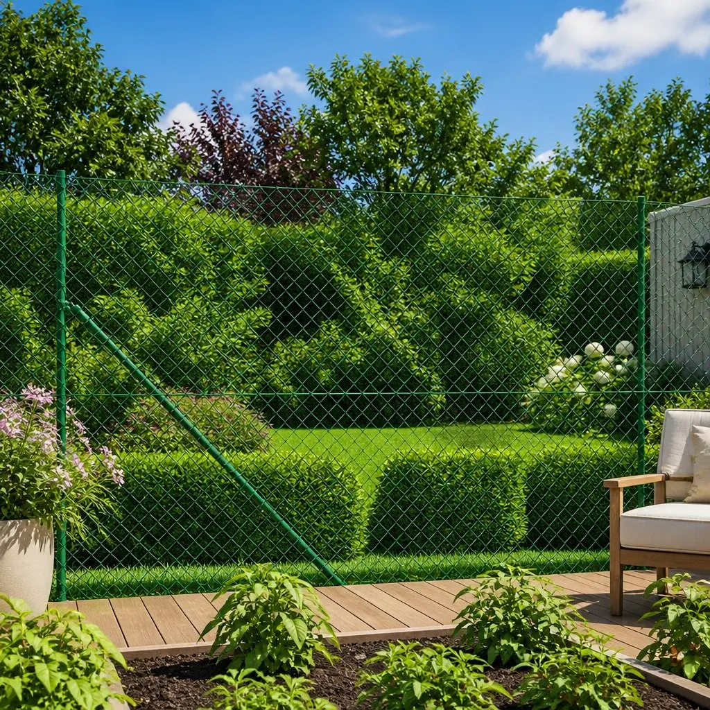 Green Chain Link Fence Panel 1.6 x 25 m
