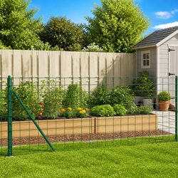 Galvanised Steel Wire Mesh Fence Panel 1x25m Green