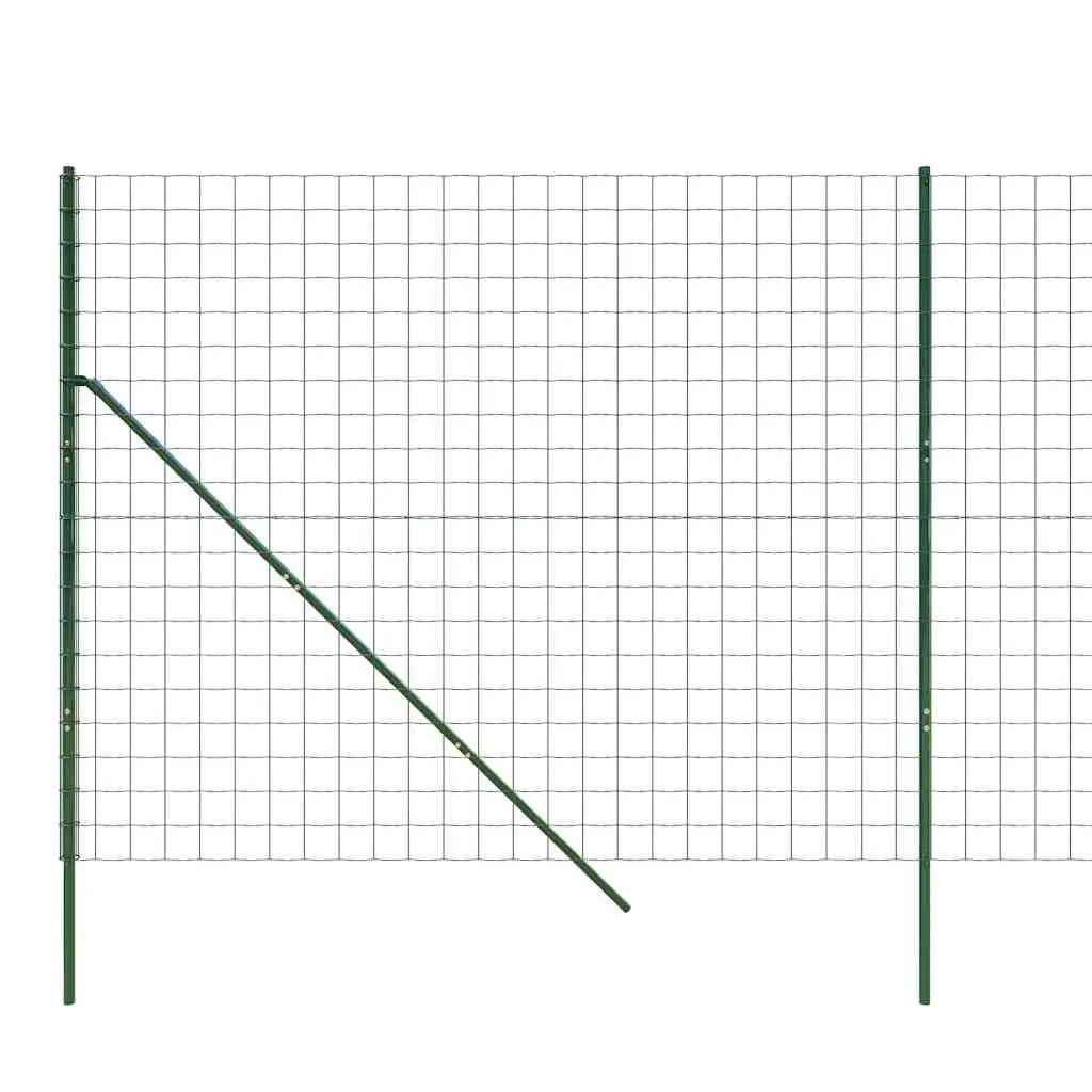Wire Mesh Fence Panel Galvanised Steel 1.4x25 m Green