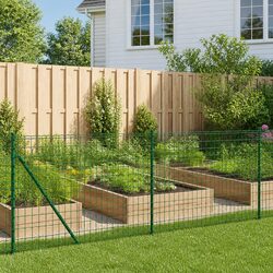 Durable Green Wire Mesh Fence Panel with Spike Anchors 1.1m x 25m