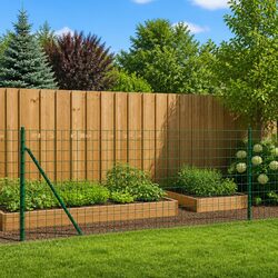 Durable Green Wire Mesh Fence Panel with Spike Anchors