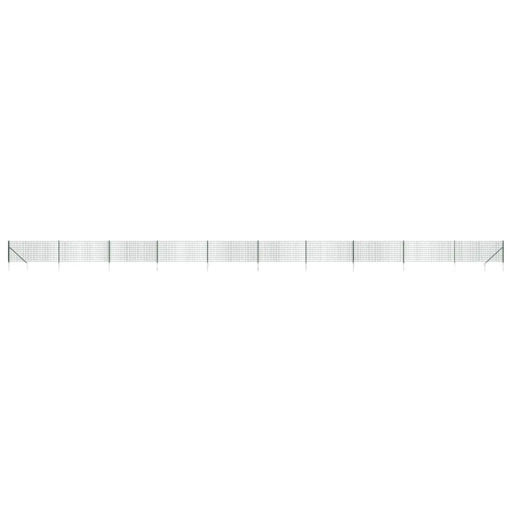 Green Wire Mesh Fence Panel with Spike Anchors