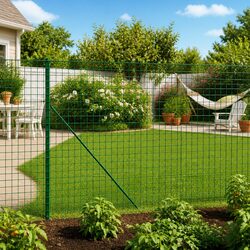 Durable Green Wire Mesh Fence Panel with Spike Anchors 1.6x25m