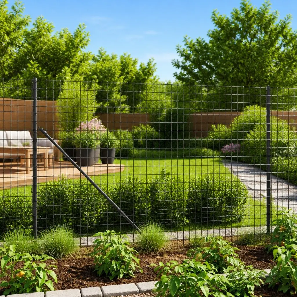 Wire Mesh Fence Panel Galvanised Steel 1.4x25m Anthracite
