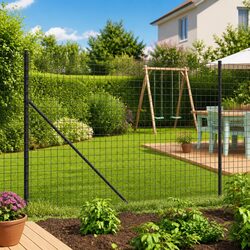Durable Anthracite Wire Mesh Fence Panel for Gardens