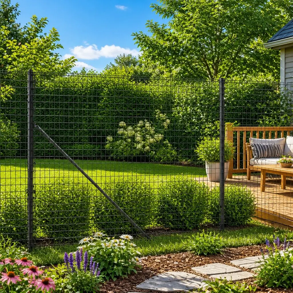 Anthracite Wire Mesh Fence Panel with Spike Anchors 1.6m x 25m