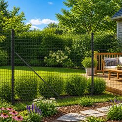 Anthracite Wire Mesh Fence Panel with Spike Anchors 1.6m x 25m