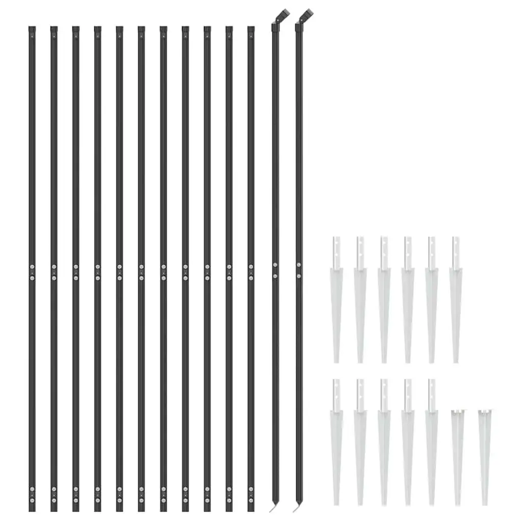Anthracite Wire Mesh Fence Panel with Spike Anchors 1.6m x 25m