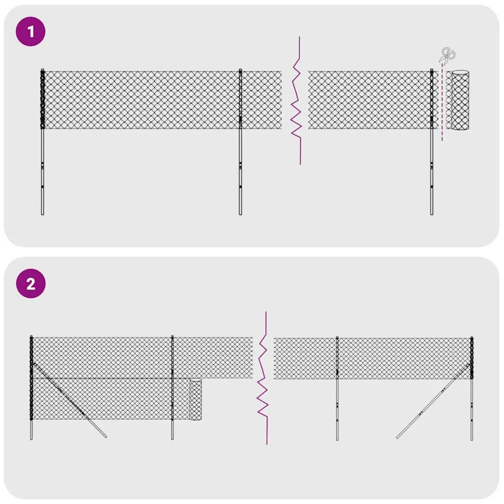 Anthracite Wire Mesh Fence Panel with Spike Anchors 1.6m x 25m