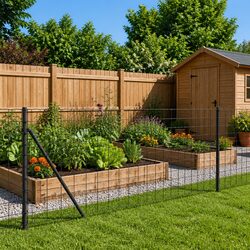 Durable Anthracite Wire Mesh Fence Panel with Spike Anchors 1x25m