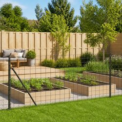 Durable Wire Mesh Fence Panel with Spike Anchors, Anthracite