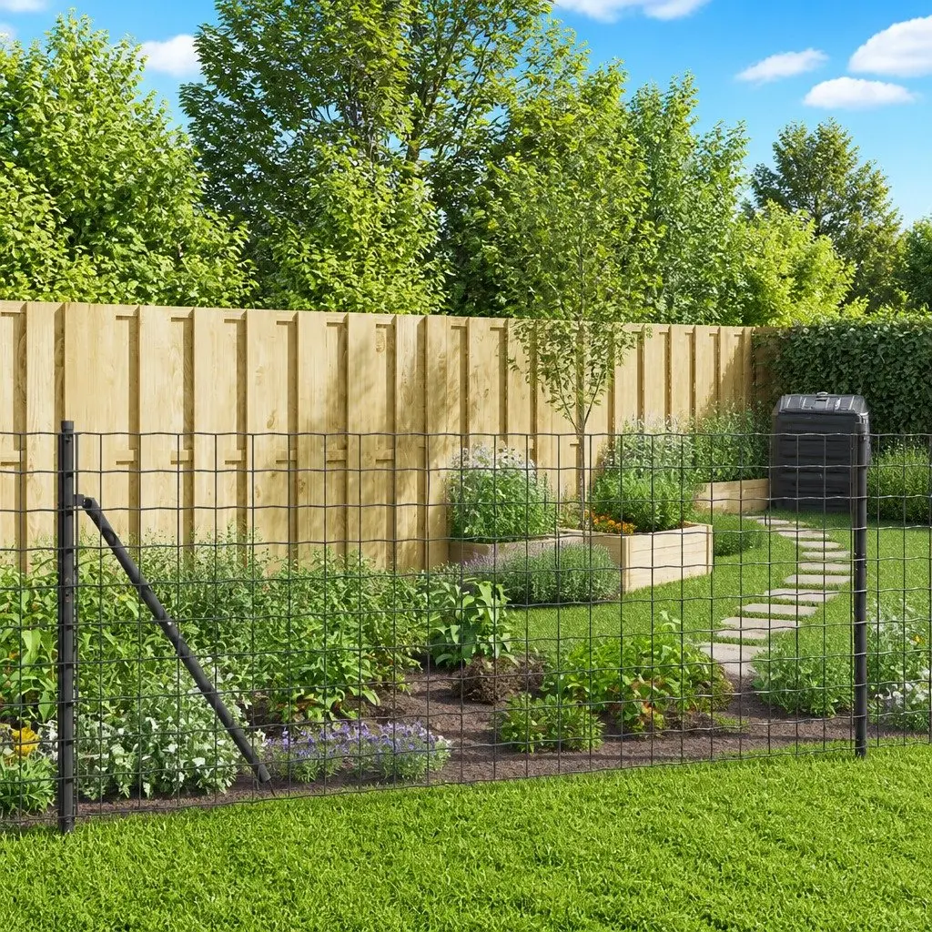 Wire Mesh Fence Panel Steel 1x25m Anthracite