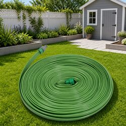 3-Tube Garden Watering Sprinkler Hose 15m Green PVC