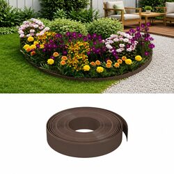 10m Brown Flexible Garden Edging for Landscapes