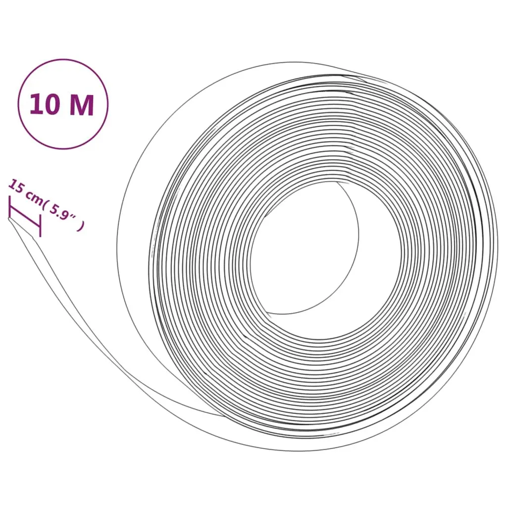 Flexible Garden Edging 10m 15cm Grey