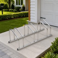 Galvanised Steel Bike Rack for 3 Bikes - Durable Floor Stand