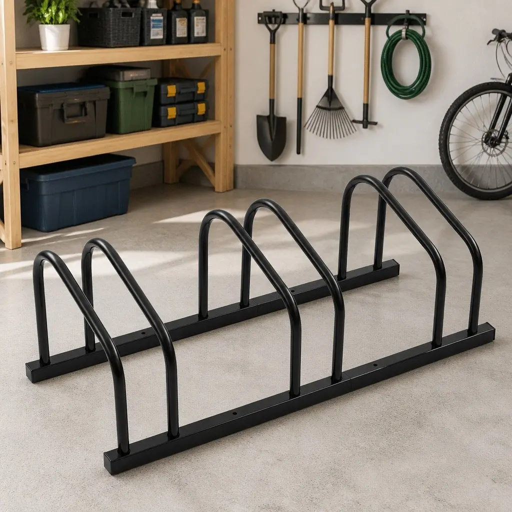 Steel Bike Rack for 3 Bicycles in Black