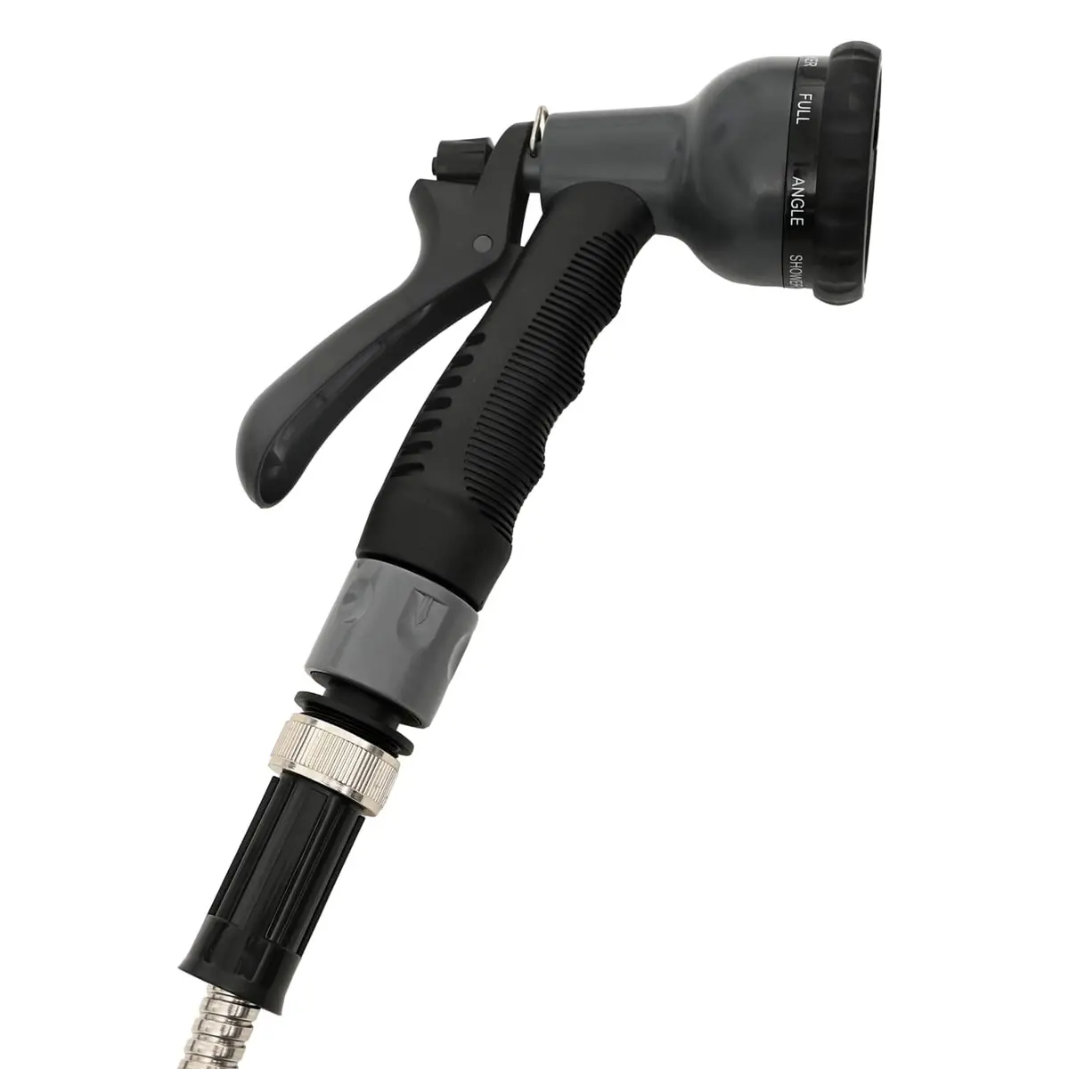 Garden Hose Stainless Steel 7.5m Silver with 8 Function Spray Nozzle