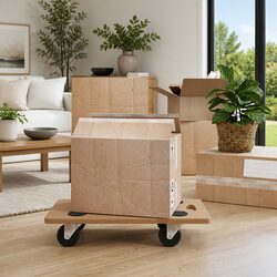 Brown Moving Dolly Trolleys for Furniture Transport – 2 Piece Set