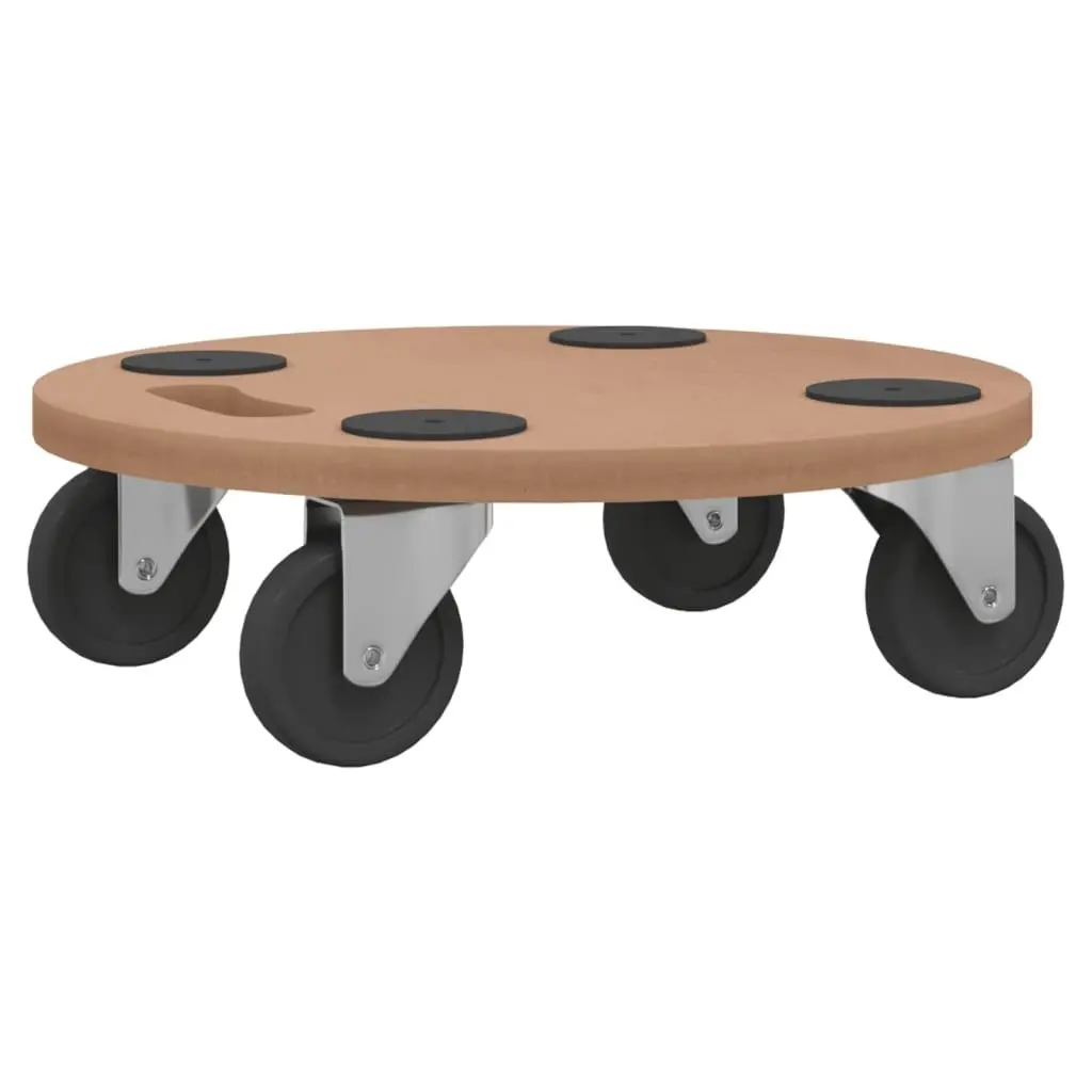 Dolly Trolleys 2pcs Round Brown Engineered Wood Furniture Moving Platform With