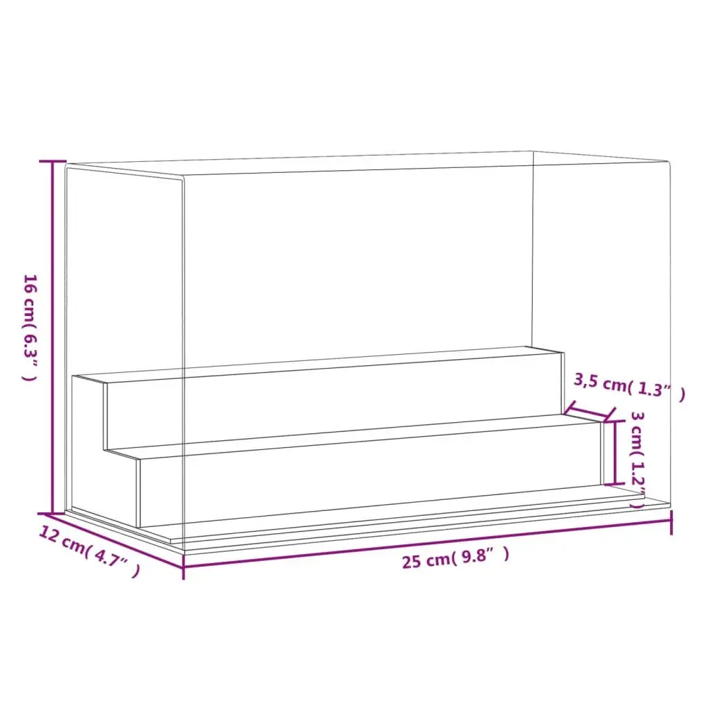 Acrylic Display Box Transparent 25x12x16 cm Dustproof Collectibles Showcase Case