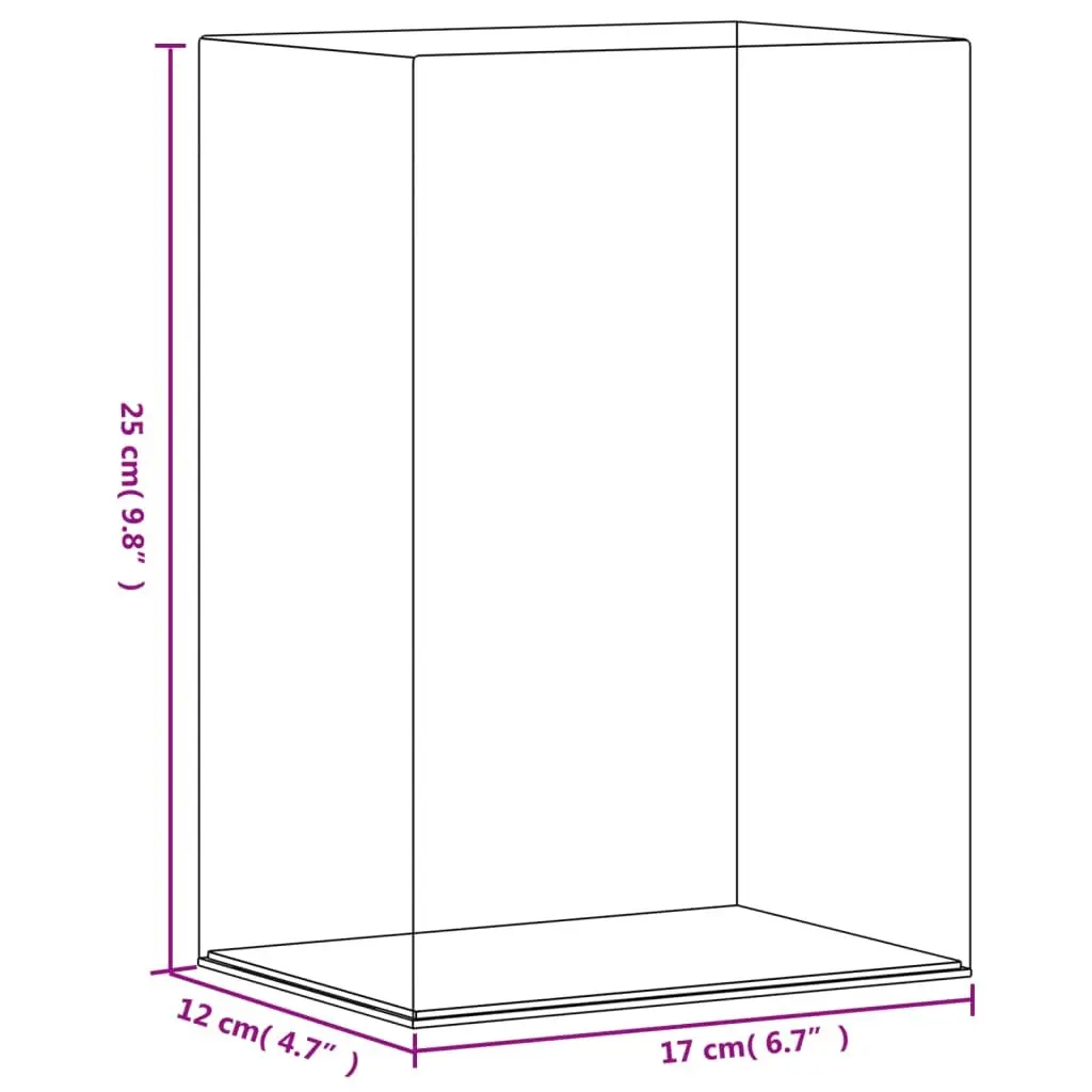 Acrylic Display Box Transparent 17 x 12 x 25 cm Dustproof Collectibles Toys Models Showcase Case