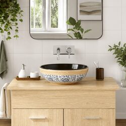 Ceramic Round Bathroom Sink Vessel Bowl - 41cm