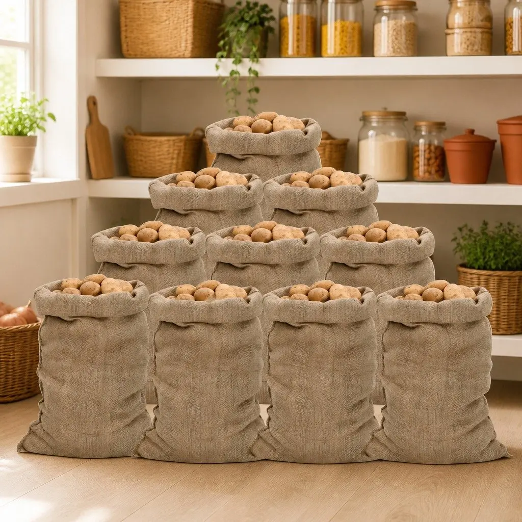 Jute Sacks 10-Pack 60x105 cm for Storage