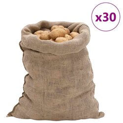 Sturdy Natural Jute Sacks - 30 Pieces 60x105 cm
