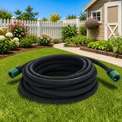 10m Black Flexible Garden Soaker Hose for Efficient Watering