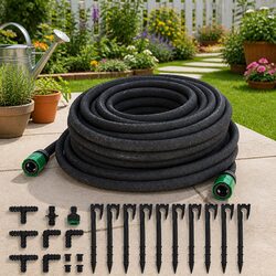 Durable 25m Black Garden Soaker Hose for Efficient Irrigation
