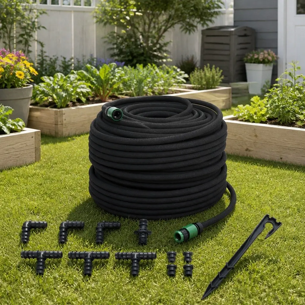 Soaker Hose Rubber 100m Black