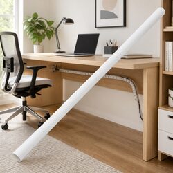 Cable Trunking 30mm White 10m PVC Cord Cover Wall Floor Clips Management