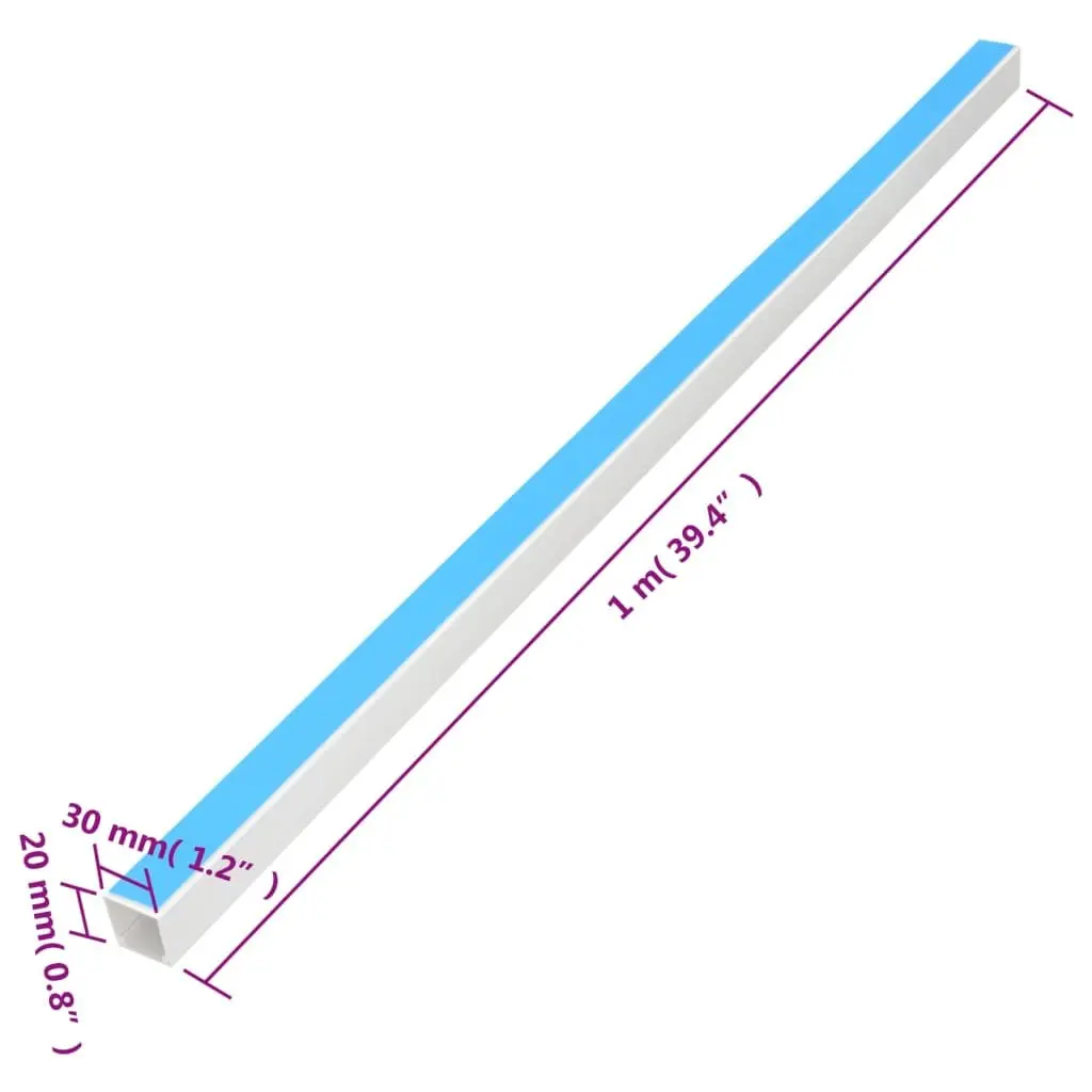 Self-Adhesive White Cable Trunking 30x20mm 10m