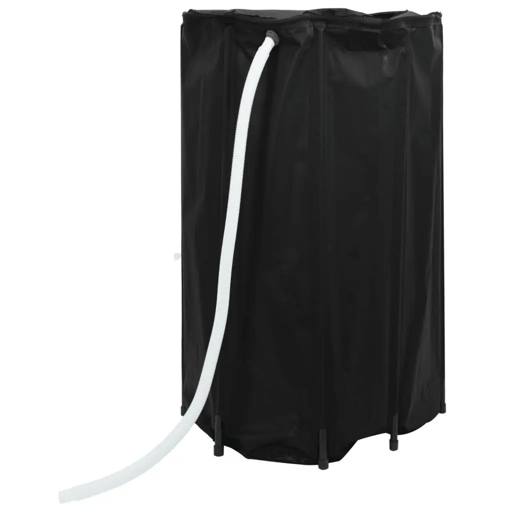 Foldable Water Tank PVC 500L Black Collapsible Rainwater Storage with Tap