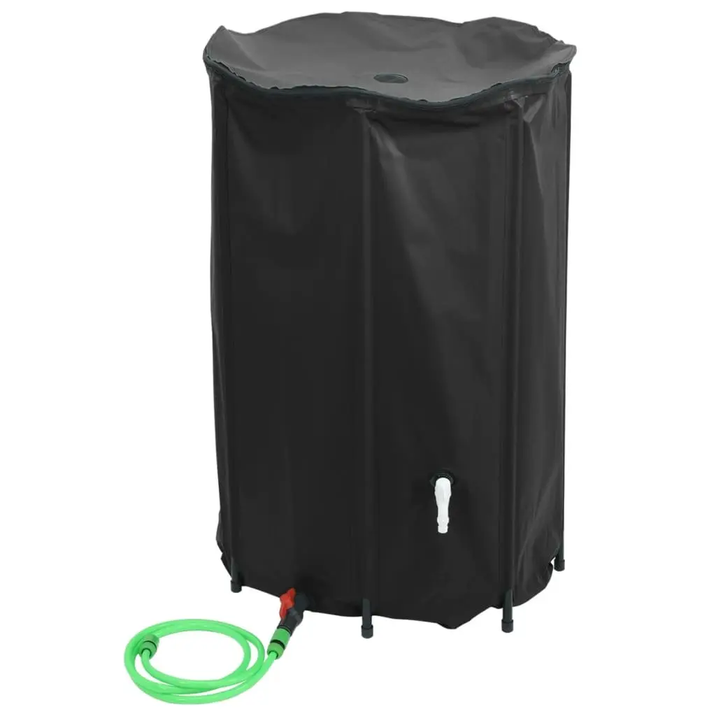 Water Tank PVC 1000L Black Foldable with Tap Collapsible Rain Storage