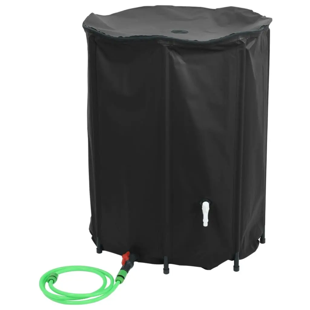 Collapsible Water Tank PVC 1350L Foldable Black with Tap