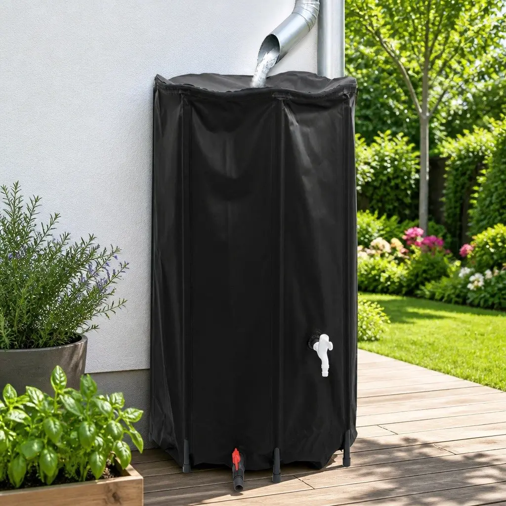 Collapsible 380L Rainwater Storage Tank with Tap