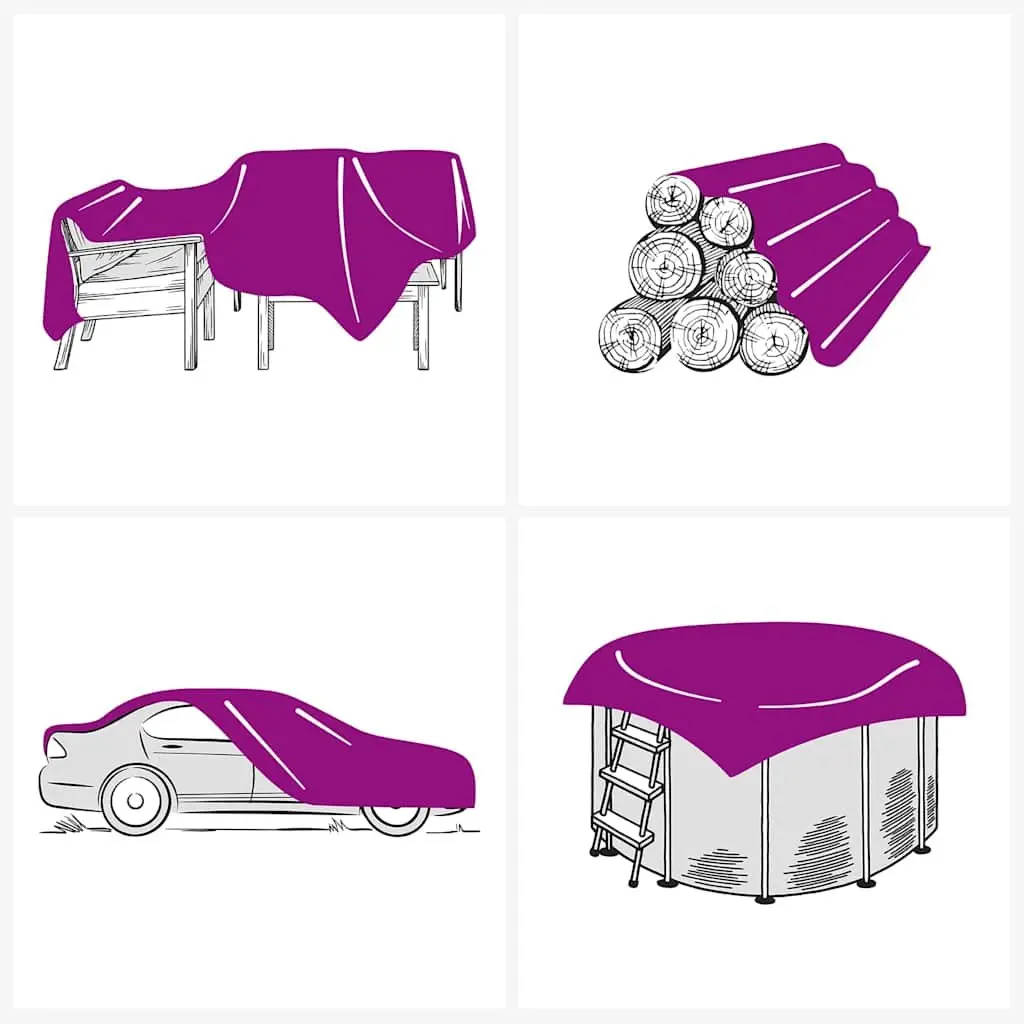 Heavy-Duty Tarpaulin PVC 3x3m Anthracite Water-Resistant UV Protection