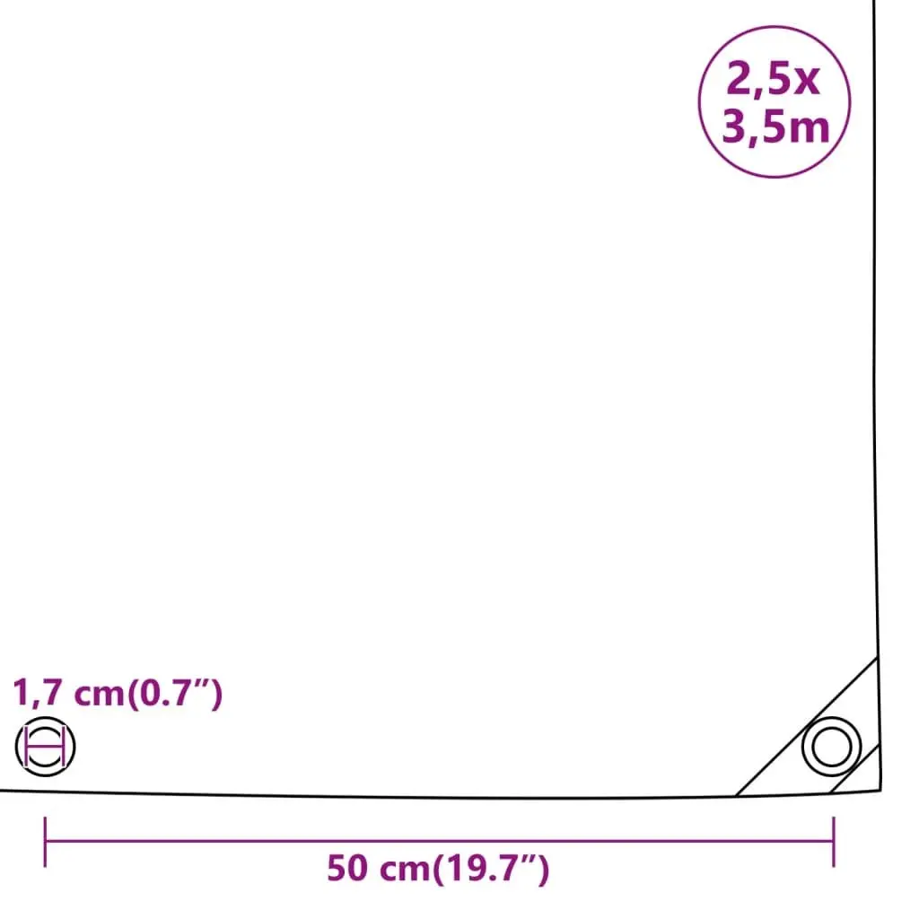 Heavy Duty Tarpaulin Sheet 2.5x3.5m for Protection