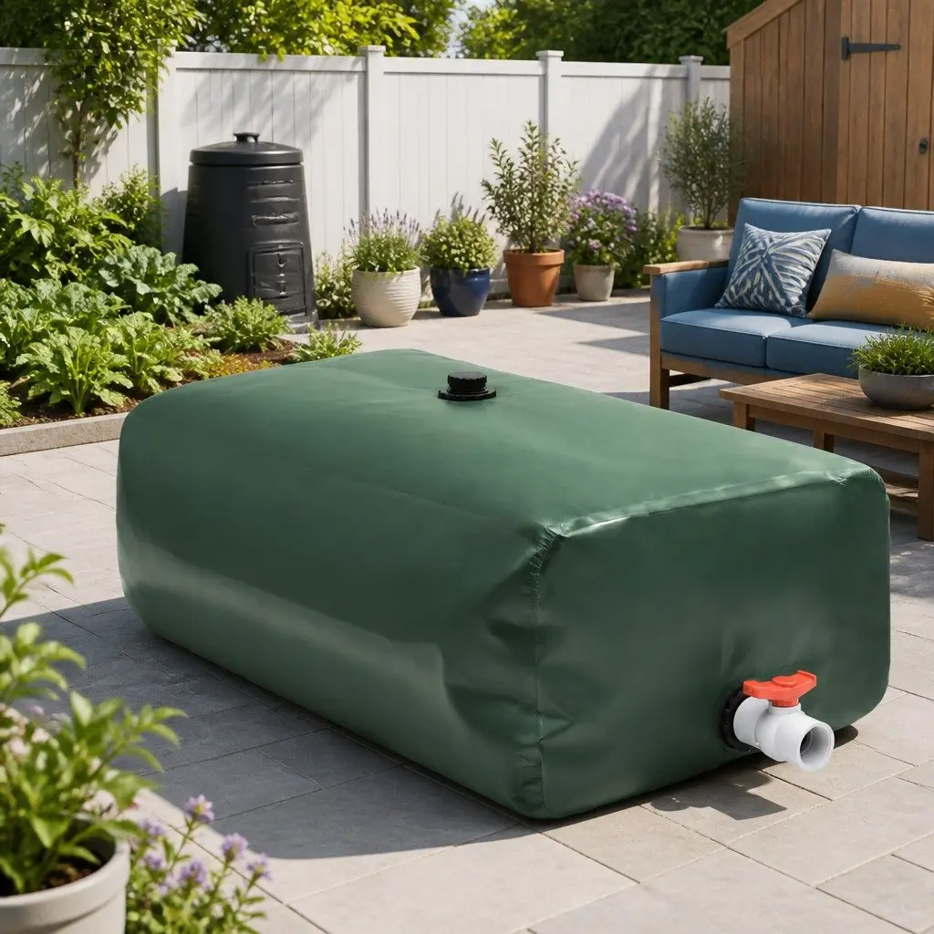 1500L Foldable Water Storage Tank with Tap