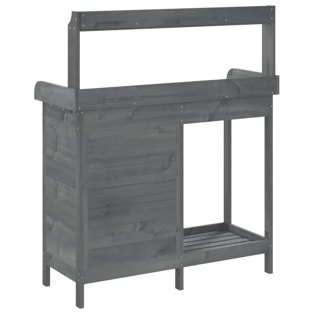 Grey Potting Table with Cabinet Storage 110.5x45x124.5 cm
