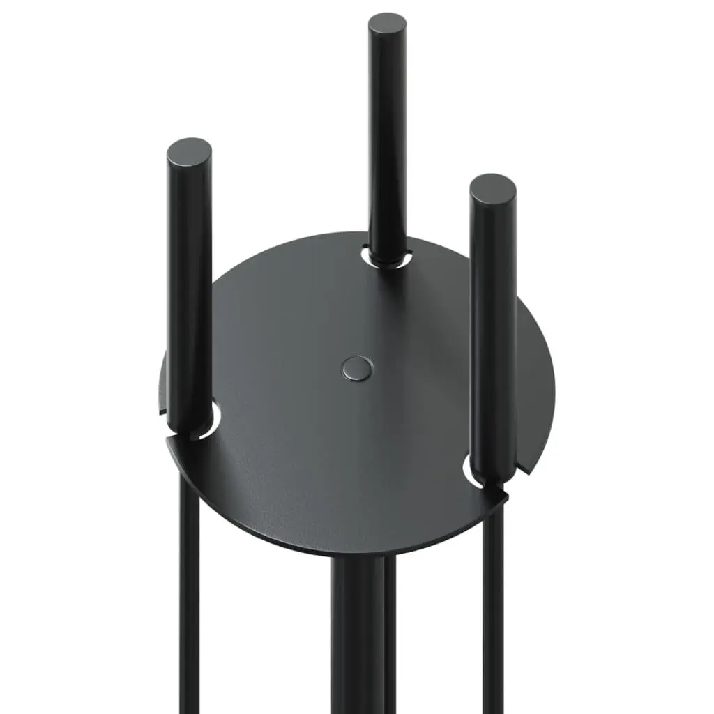 4-Piece Steel Fireplace Tool Set with Rack