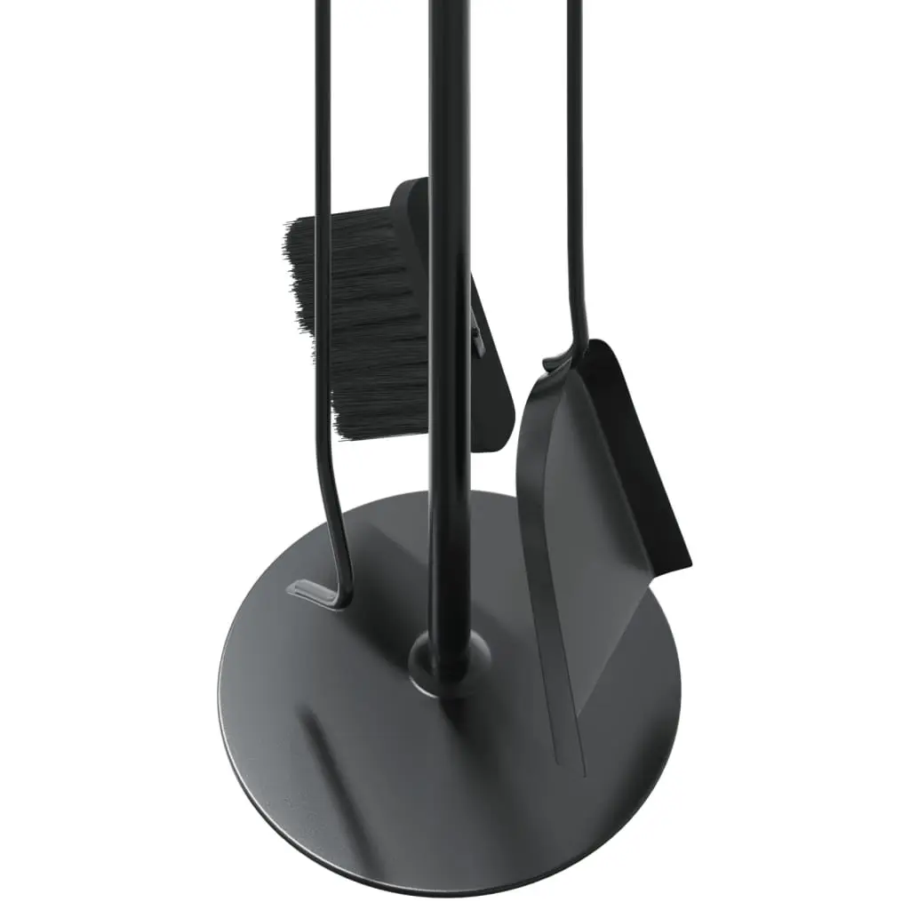4-Piece Steel Fireplace Tool Set with Rack
