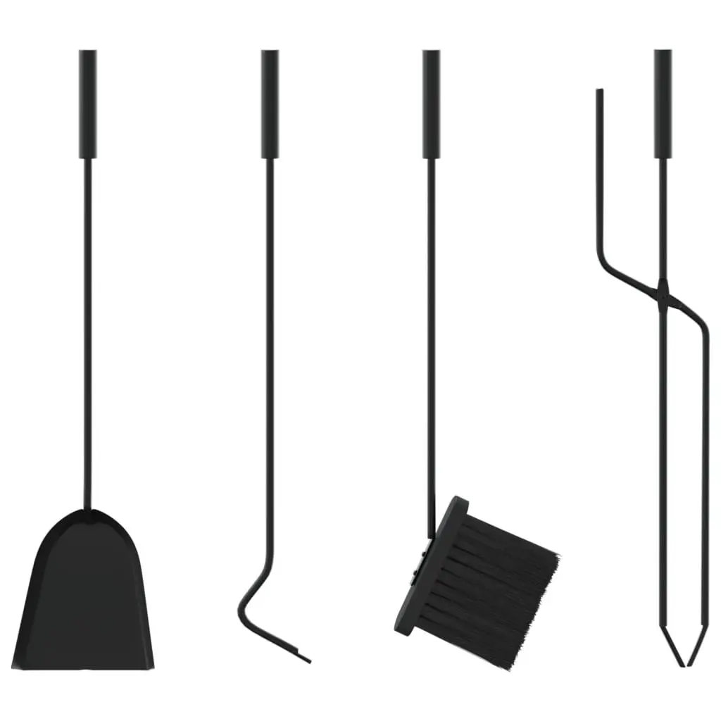 5-Piece Black Steel Fireplace Tool Set