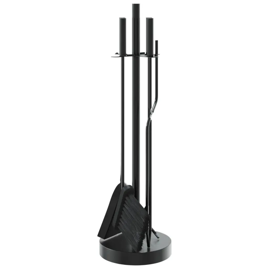 5-Piece Black Steel Fireplace Tool Set