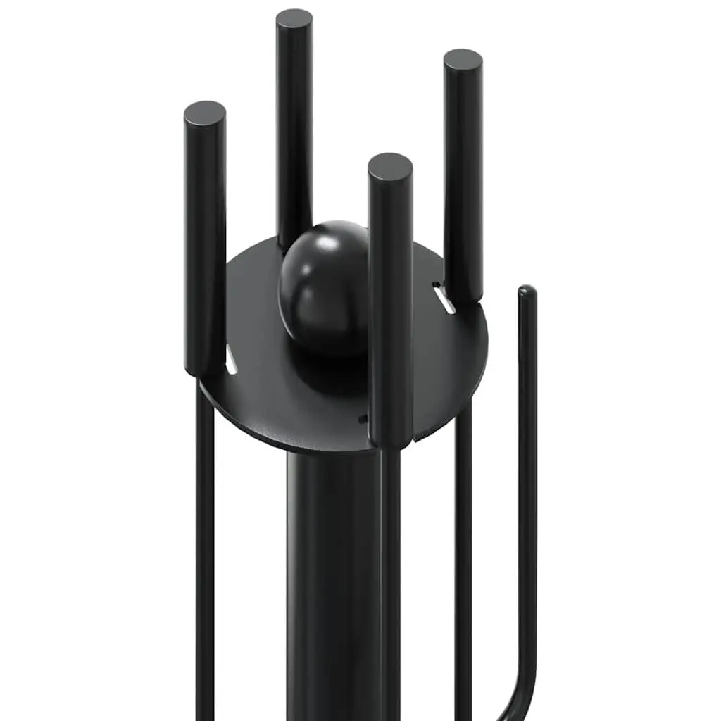 5 Piece Black Steel Fireplace Tool Set