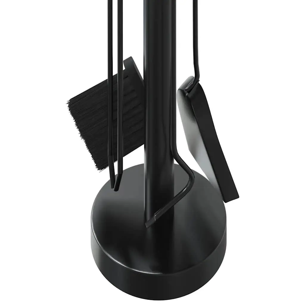 5 Piece Black Steel Fireplace Tool Set