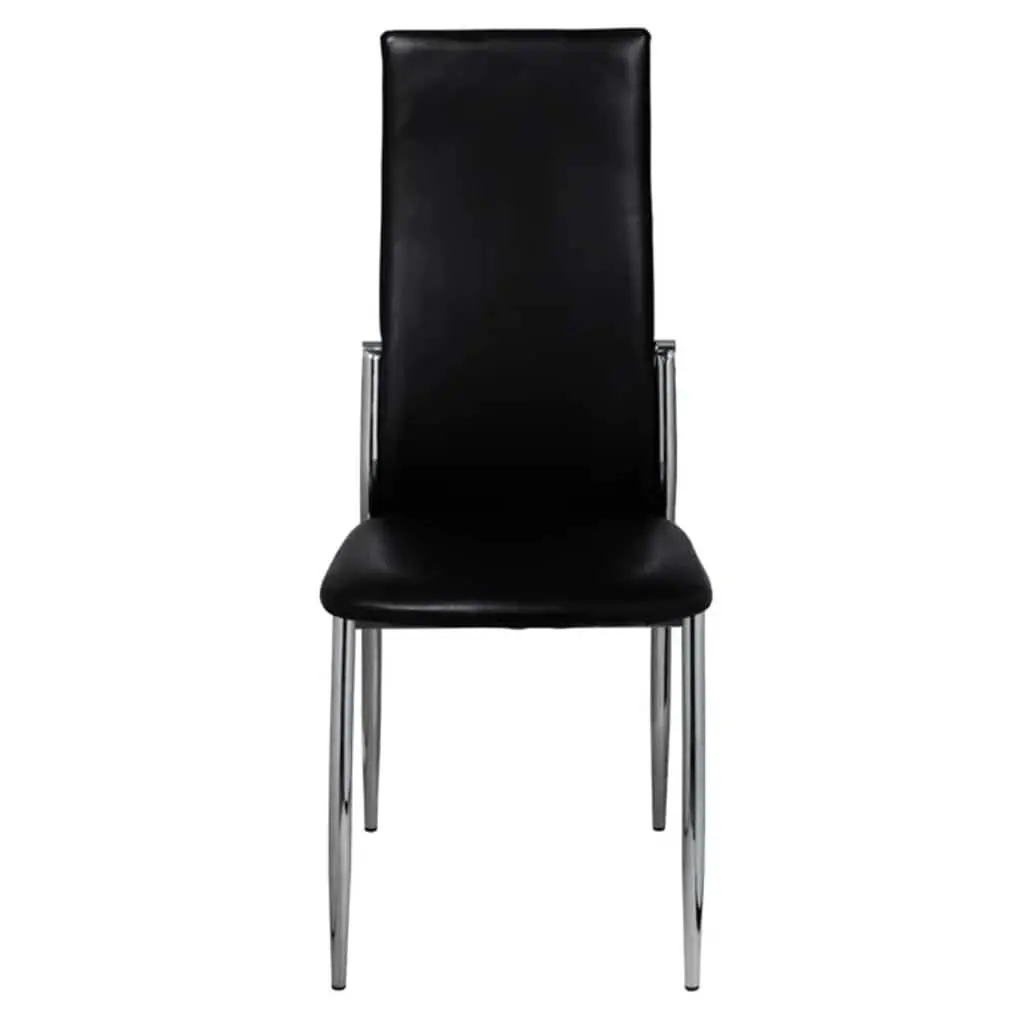 Dining Chairs Faux Leather High Backrest Black 6 Piece Set