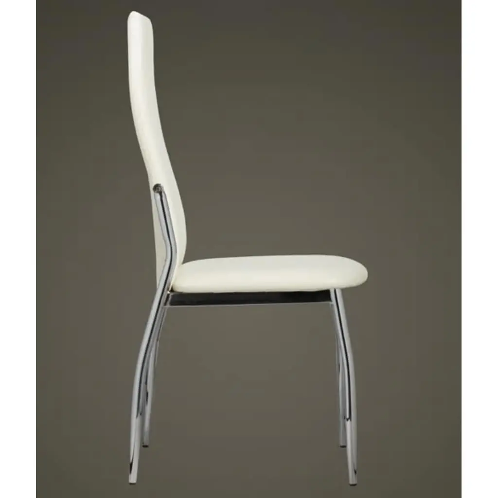 Dining Chairs Synthetic Leather High Back White Set of 6
